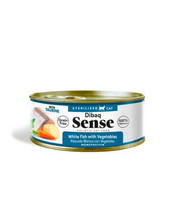 Alimento Húmedo Gato Dibaq Sense Esterilizado Pescado Blanco con Vegetales 70 Gr