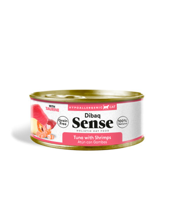 Alimento Húmedo Gato Adulto Dibaq Sense Atún Y Gambas Lata 70 Gr