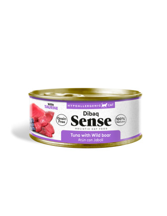 Alimento Húmedo Gato Adulto Dibaq Sense Atún Y Jabalí Lata 70 Gr