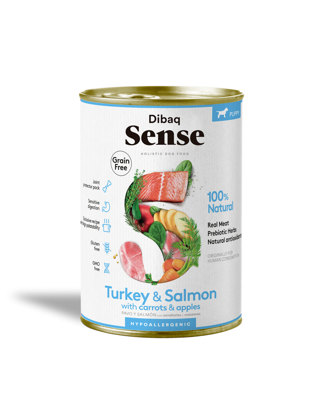 Alimento Húmedo para Perro Adulto Dibaq Sense Pavo y Salmón 380g