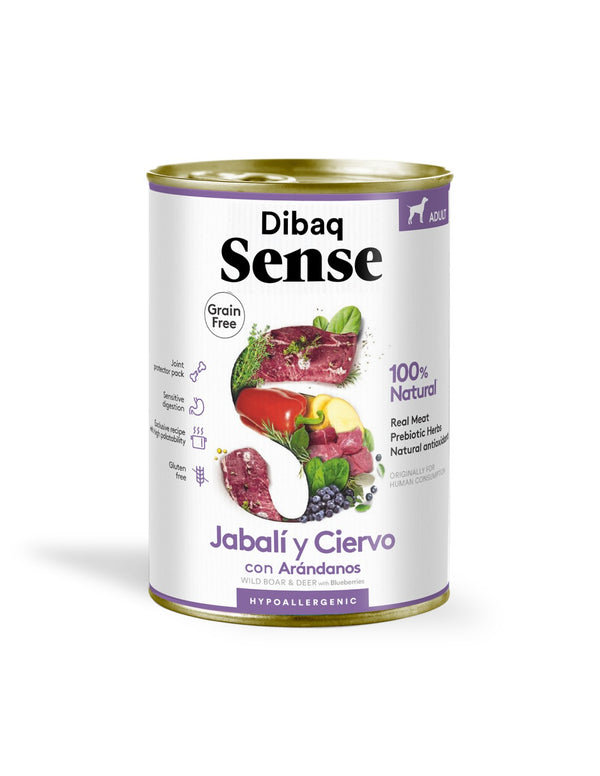 Alimento Húmedo para Perro Adulto Dibaq Sense Jabalí y Ciervo 380g