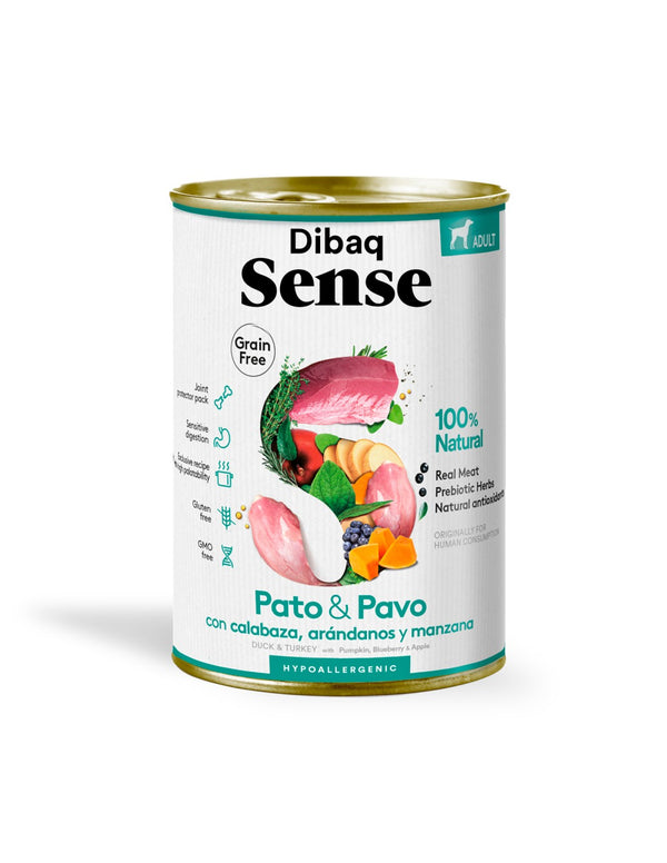 Alimento Húmedo para Perro Adulto Dibaq Sense Pato y Pavo 380g