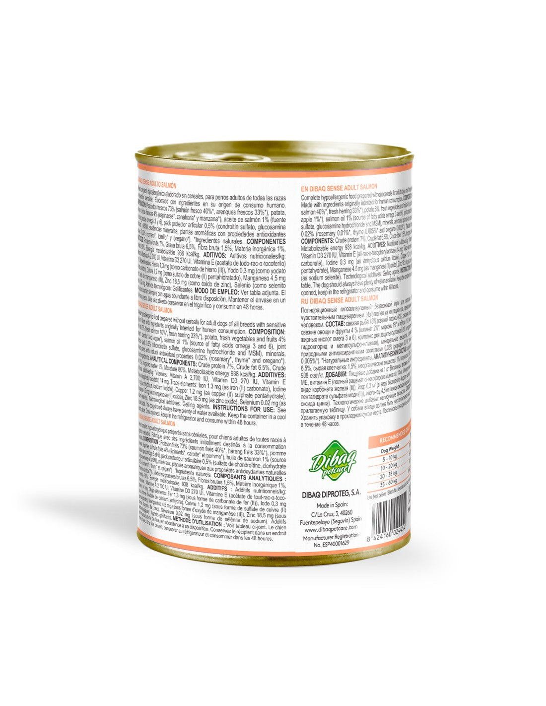 Alimento Húmedo para Perro Adulto Dibaq Sense Salmón 380g