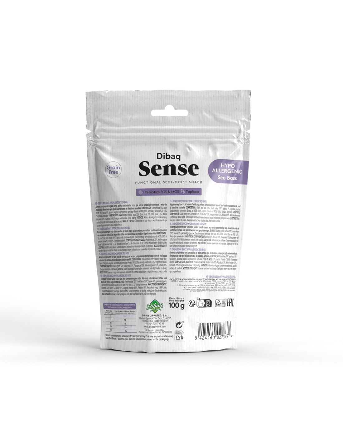 Snack Funcional para Perros Dibaq Sense Hipoalergénico de Lubina
