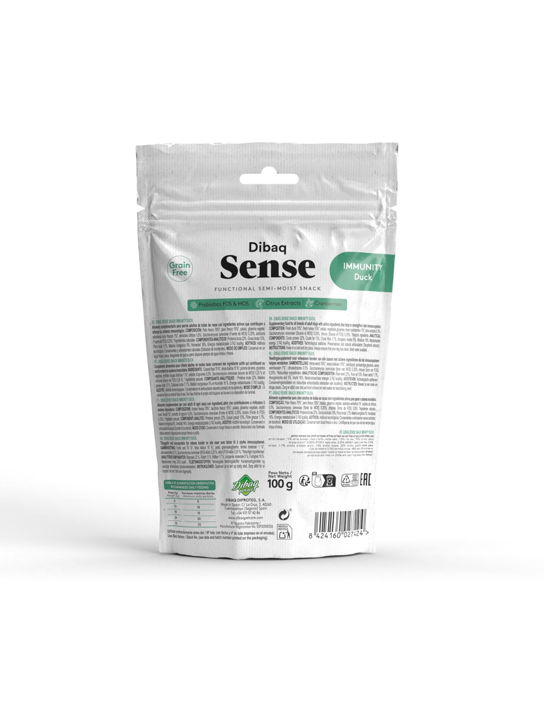 Snack Funcional para Perros Dibaq Sense Immunity de Pato