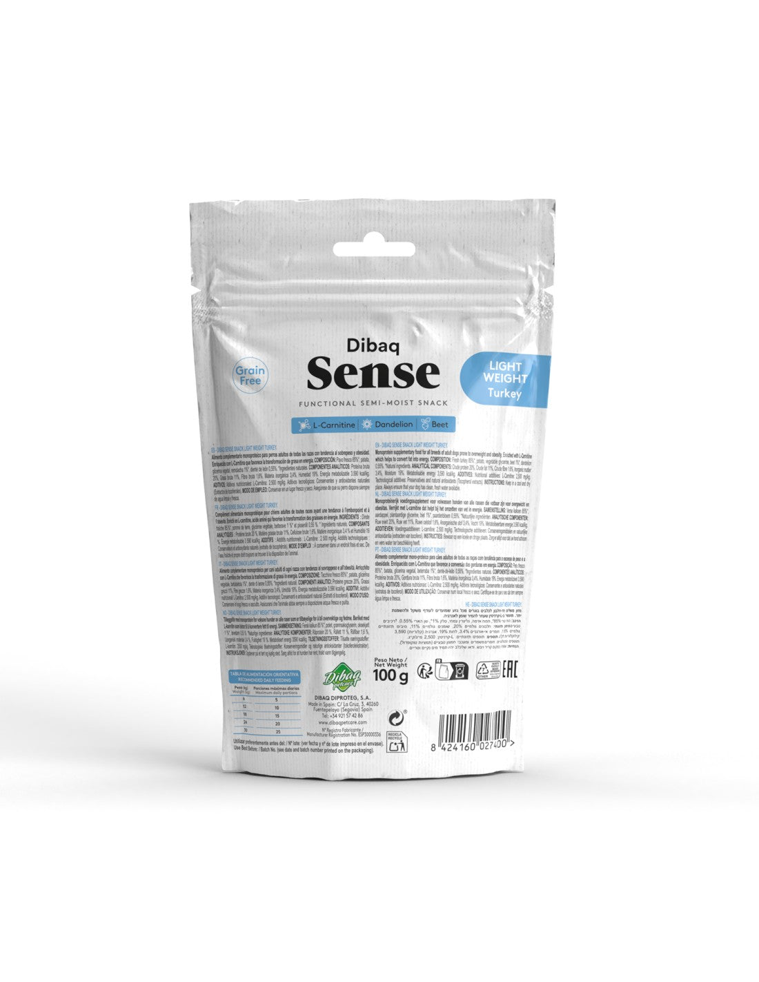 Snack Funcional Light para Perros Dibaq Sense de Pavo
